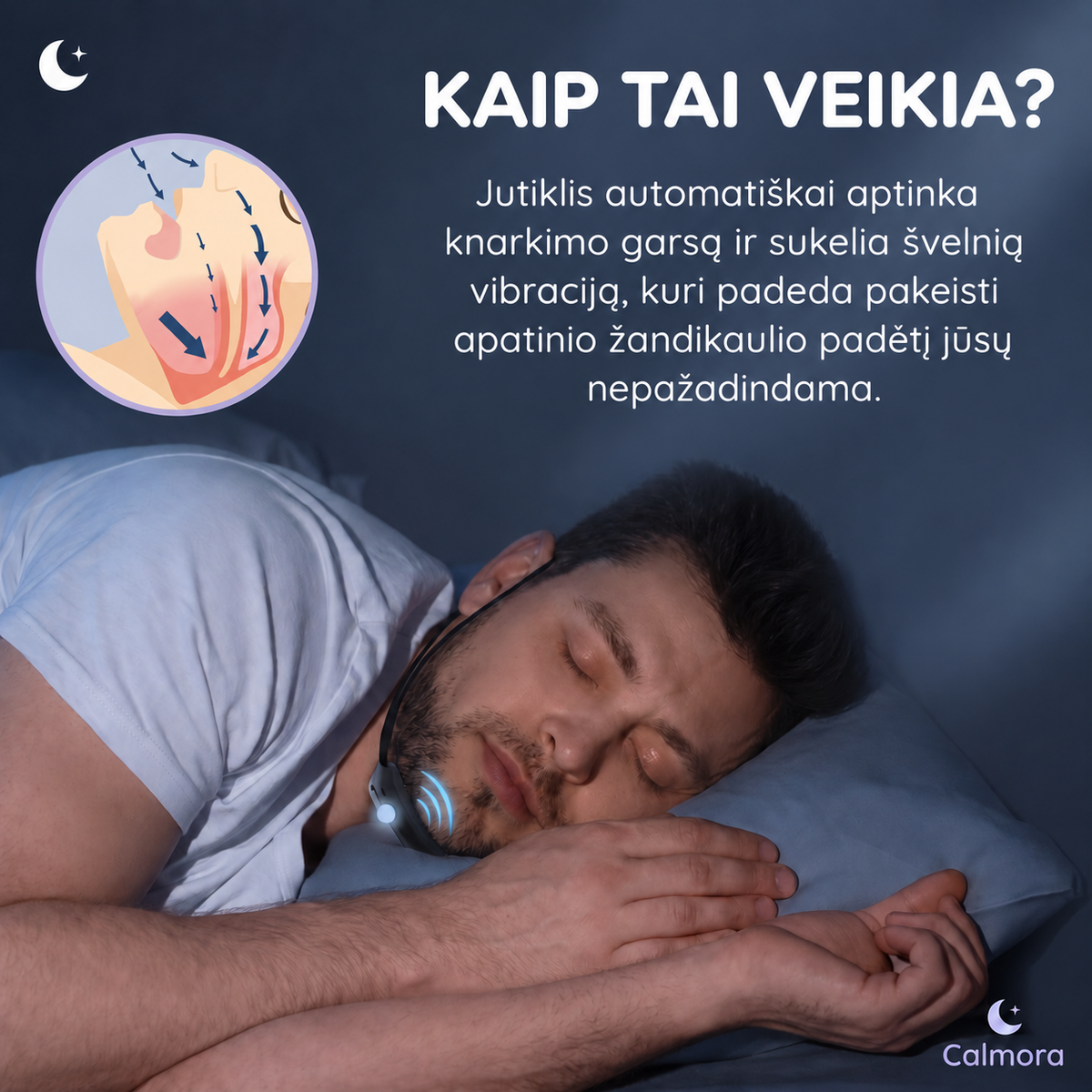 Kaip veikia priemonė nuo knarkimo
