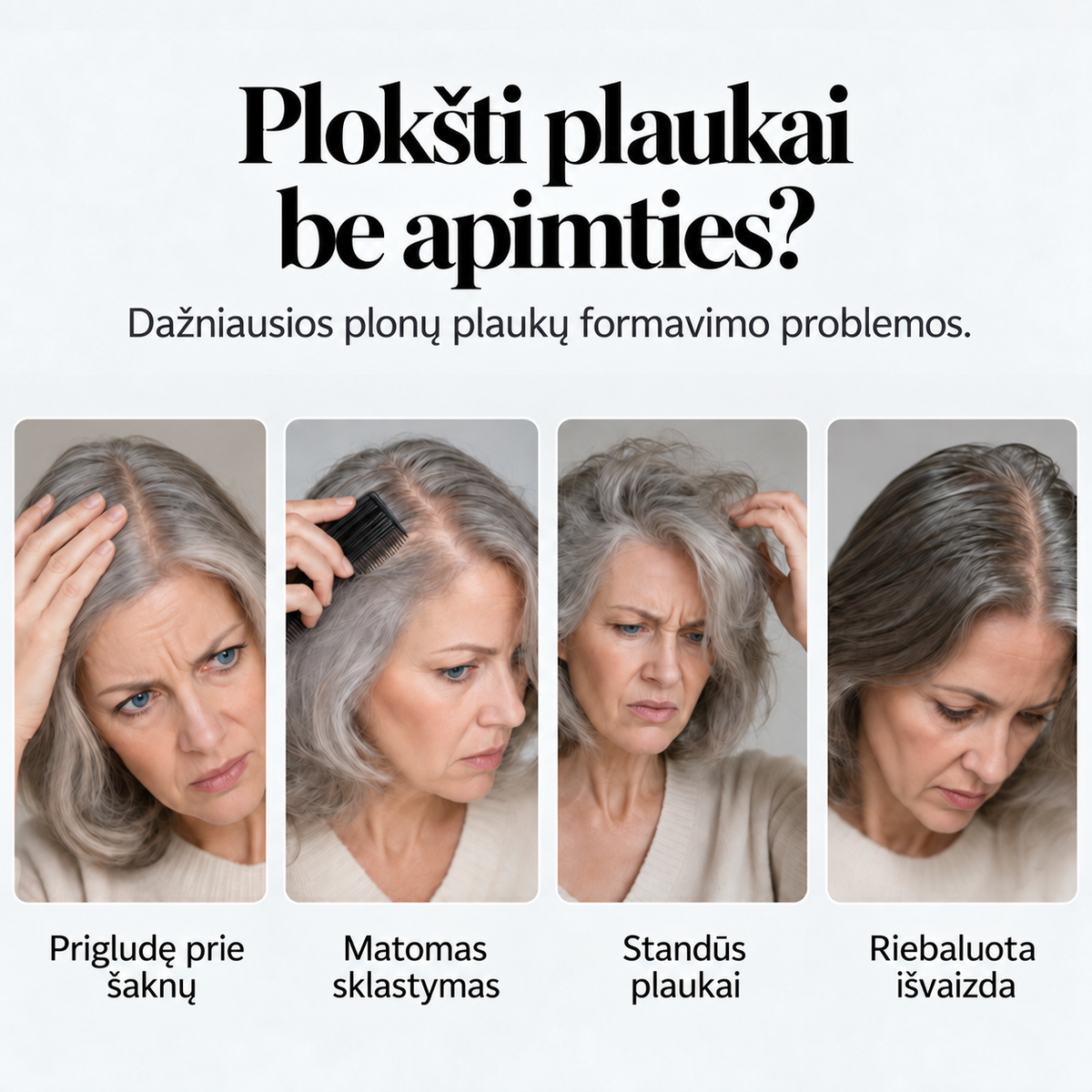 Dažniausios plonų plaukų formavimo problemos