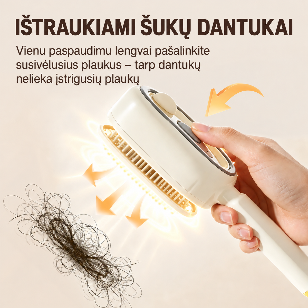 Ištraukiami šukų dantukai