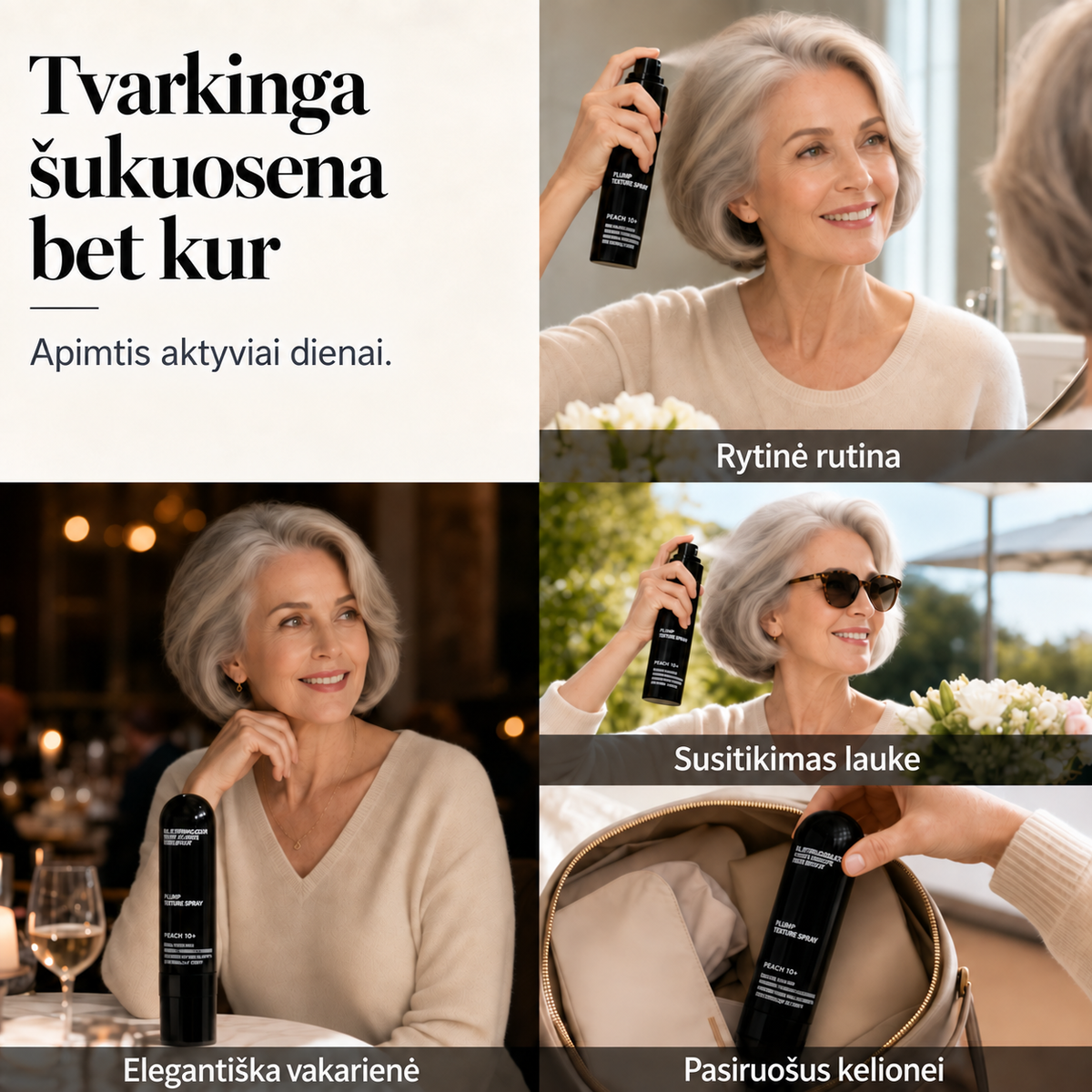 Tvarkinga šukuosena bet kur