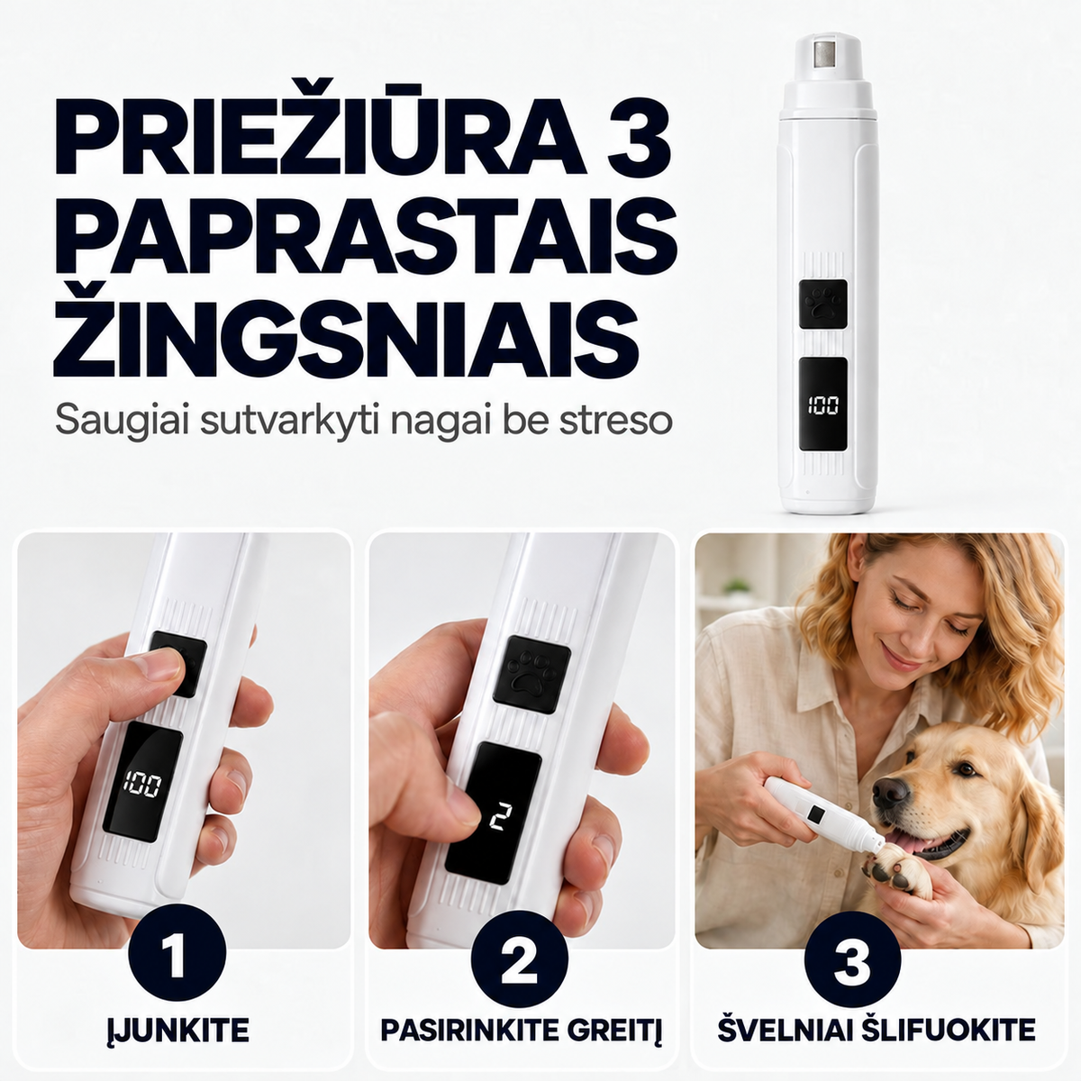 Priežiūra trimis paprastais žingsniais