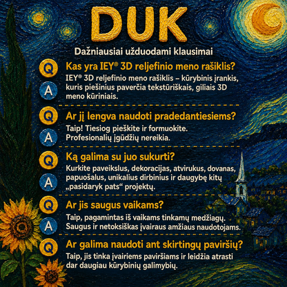 3D reljefinio meno rašiklio DUK