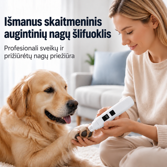 Elektrinis augintinių nagų šlifuoklis su LED ekranu