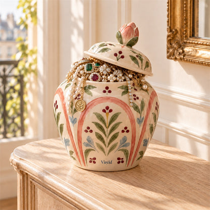 Vireld Rosalie Floral Lidded Decorative Jar