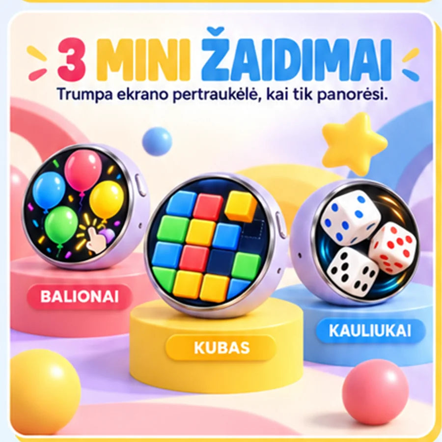 3 mini žaidimai