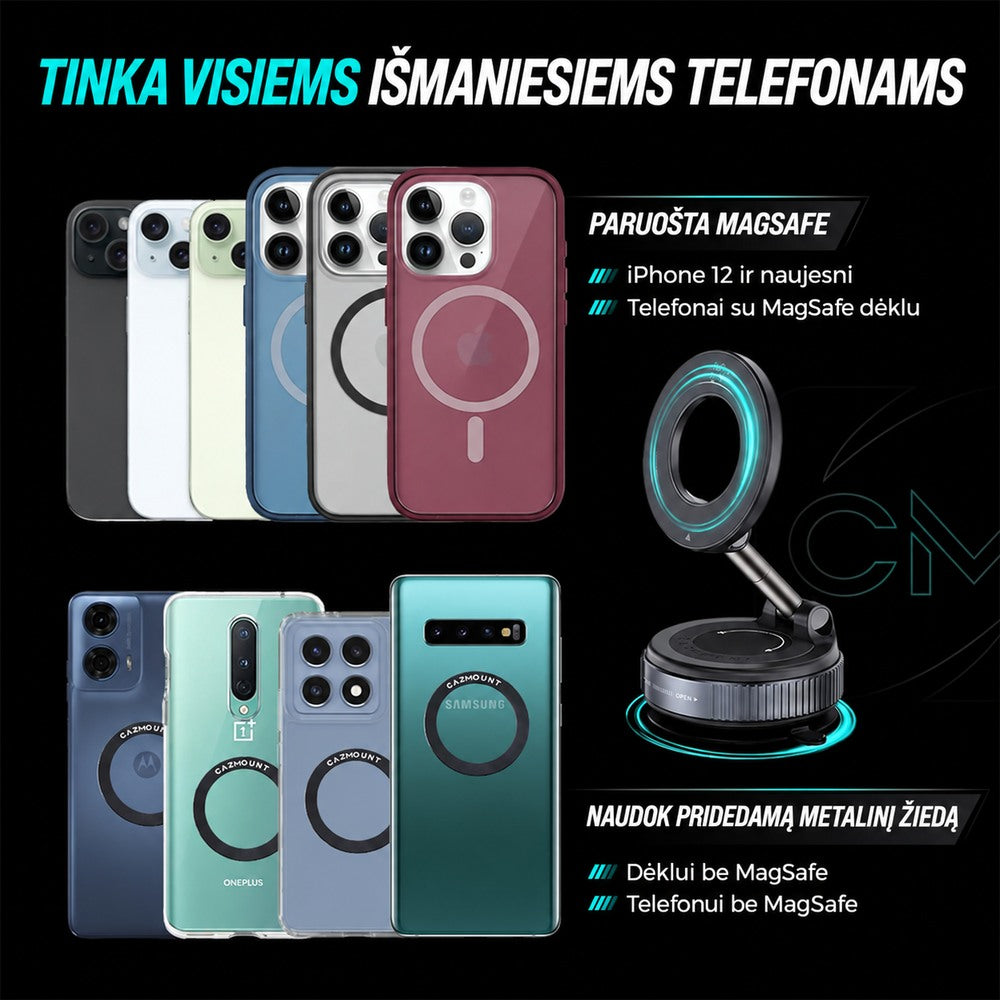 Clutch-X Vakuuminis magnetinis telefono laikiklis 4