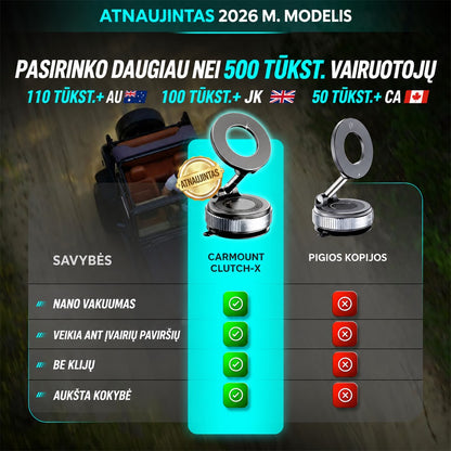 Clutch-X Vakuuminis magnetinis telefono laikiklis 7