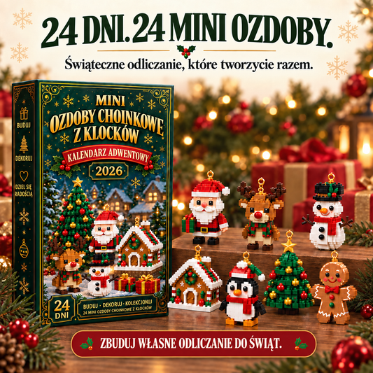 Advento kalendorius – 24 mini eglutės papuošimai iš kaladėlių – 1